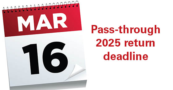 Tax filing update for pass-through entities